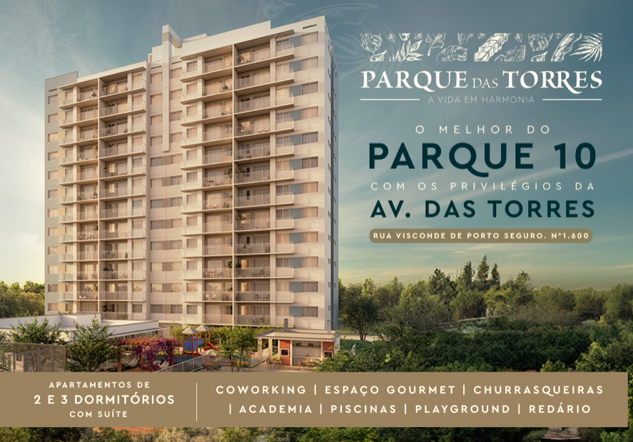 PARQUE DAS TORRES, PARQUE 10 – APARTAMENTOS 2 E 3 QUARTOS - 53,69m² E 66,67m²