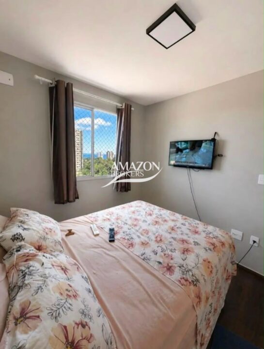 APARTAMENTO 47m2 SEMIMOBILIADO NO CONDOMÍNIO MIRANTE DAS FLORES, PONTA NEGRA - DISPONÍVEL PARA LOCAÇÃO