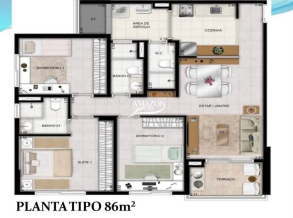 CONDOMÍNIO PALM BEACH, ALEIXO - APARTAMENTO 86m2 - DISPONÍVEL PARA LOCAÇÃO